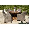 1.2m Reclaimed Teak Outdoor Open Slatted Dartmouth Table with 4 Donna Armchairs - 3