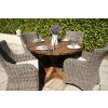 1.2m Reclaimed Teak Outdoor Open Slatted Dartmouth Table with 4 Donna Armchairs - 4