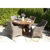 1.2m Reclaimed Teak Outdoor Open Slatted Dartmouth Table with 4 Donna Armchairs - 1