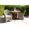 1.2m Reclaimed Teak Outdoor Open Slatted Dartmouth Table with 4 Donna Armchairs - 2
