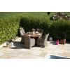 1.2m Reclaimed Teak Outdoor Open Slatted Dartmouth Table with 4 Donna Armchairs - 5