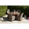 1.2m Reclaimed Teak Outdoor Open Slatted Dartmouth Table with 4 Donna Armchairs - 0