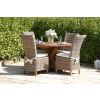 1.2m Reclaimed Teak Outdoor Open Slatted Dartmouth Table with 6 Latifa Chairs - 4