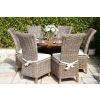 1.2m Reclaimed Teak Outdoor Open Slatted Dartmouth Table with 6 Latifa Chairs - 2