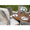1.2m Reclaimed Teak Outdoor Open Slatted Dartmouth Table with 6 Latifa Chairs - 9