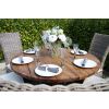 1.2m Reclaimed Teak Outdoor Open Slatted Dartmouth Table with 6 Latifa Chairs - 7