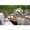 1.2m Reclaimed Teak Outdoor Open Slatted Dartmouth Table with 6 Latifa Chairs - 8