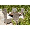 1.2m Reclaimed Teak Outdoor Open Slatted Dartmouth Table with 6 Latifa Chairs - 5