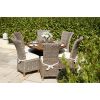 1.2m Reclaimed Teak Outdoor Open Slatted Dartmouth Table with 6 Latifa Chairs - 3