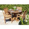 1.2m Reclaimed Teak Outdoor Open Slatted Dartmouth Table with 4 Marley Armchairs - 1