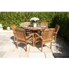 1.2m Reclaimed Teak Outdoor Open Slatted Dartmouth Table with 4 Marley Armchairs - 4