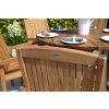 1.2m Reclaimed Teak Outdoor Open Slatted Dartmouth Table with 4 Marley Armchairs - 10
