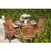 1.2m Reclaimed Teak Outdoor Open Slatted Dartmouth Table with 4 Marley Armchairs - 6