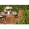 1.2m Reclaimed Teak Outdoor Open Slatted Dartmouth Table with 4 Marley Armchairs - 8