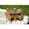 1.2m Reclaimed Teak Outdoor Open Slatted Dartmouth Table with 4 Marley Armchairs - 0
