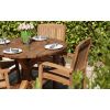 1.2m Reclaimed Teak Outdoor Open Slatted Dartmouth Table with 4 Marley Armchairs - 2