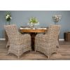 1.2m Reclaimed Teak Circular Pedestal Dining Table with 6 Donna Armchairs - 2