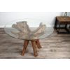 1.2m Reclaimed Teak Root Circular Dining Table with 4 Donna Armchairs - 5