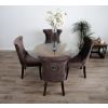 1.2m Reclaimed Teak Root Circular Dining Table with 4 Windsor Ring Back Dining Chairs - 6