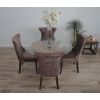 1.2m Reclaimed Teak Root Circular Dining Table with 4 Windsor Ring Back Dining Chairs - 8