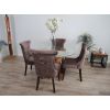 1.2m Reclaimed Teak Root Circular Dining Table with 4 Windsor Ring Back Dining Chairs - 7