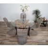 1.2m Reclaimed Teak Root Circular Dining Table with 4 Zorro Chairs  - 0