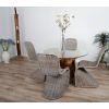 1.2m Reclaimed Teak Root Circular Dining Table with 4 Zorro Chairs  - 2