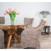 1.5m x 1.2m Reclaimed Teak Root Oval Dining Table with 4 Donna Armchairs - 5