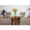1.5m x 1.2m Reclaimed Teak Root Oval Dining Table with 4 Donna Armchairs - 4