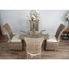 1.5m x 1.2m Reclaimed Teak Root Oval Dining Table with 4 Latifa Chairs - 1