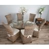 1.5m x 1.2m Reclaimed Teak Root Oval Dining Table with 4 Latifa Chairs - 0