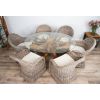 1.5m x 1.2m Reclaimed Teak Root Oval Dining Table with 4 Riviera Armchairs - 3