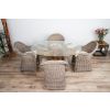 1.5m x 1.2m Reclaimed Teak Root Oval Dining Table with 4 Riviera Armchairs - 2