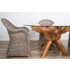 1.5m x 1.2m Reclaimed Teak Root Oval Dining Table with 4 Riviera Armchairs - 6