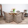 1.5m x 1.2m Reclaimed Teak Root Oval Dining Table with 4 Riviera Armchairs - 4