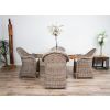1.5m x 1.2m Reclaimed Teak Root Oval Dining Table with 4 Riviera Armchairs - 1