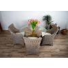 1.2m Reclaimed Teak Root Circular Dining Table with 4 Donna Armchairs - 0