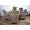 1.2m Reclaimed Teak Root Circular Dining Table with 4 Donna Armchairs - 1
