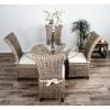 1.2m Reclaimed Teak Root Circular Dining Table with 4 Latifa Chairs - 3