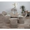 1.2m Reclaimed Teak Root Circular Dining Table with 4 Riviera Armchairs - 1