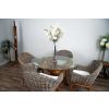 1.2m Reclaimed Teak Root Circular Dining Table with 4 Scandi Armchairs  - 4