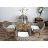 1.2m Reclaimed Teak Root Circular Dining Table with 4 Scandi Armchairs  - 3