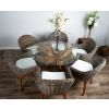 1.2m Reclaimed Teak Root Circular Dining Table with 4 Scandi Armchairs  - 2