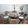 1.2m Reclaimed Teak Root Circular Dining Table with 4 Scandi Armchairs  - 1