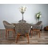 1.2m Reclaimed Teak Root Circular Dining Table with 4 Scandi Armchairs  - 5