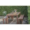 2m Reclaimed Teak Outdoor Open Slatted Table with 2 Backless Benches  - 1