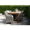 2m Reclaimed Teak Open Slatted Dining Table with 6 Donna Armchairs  - 7