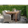 2m Reclaimed Teak Open Slatted Dining Table with 6 Donna Armchairs  - 9
