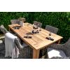 2m Reclaimed Teak Open Slatted Dining Table with 6 Donna Armchairs  - 12