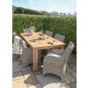 2m Reclaimed Teak Open Slatted Dining Table with 6 Donna Armchairs  - 13